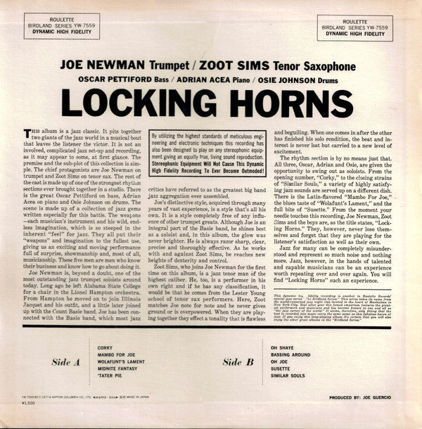 Joe Newman - Locking Horns (Vinyl, LP, Album, Mono) Very Good Plus (VG+) / Very Good (VG)