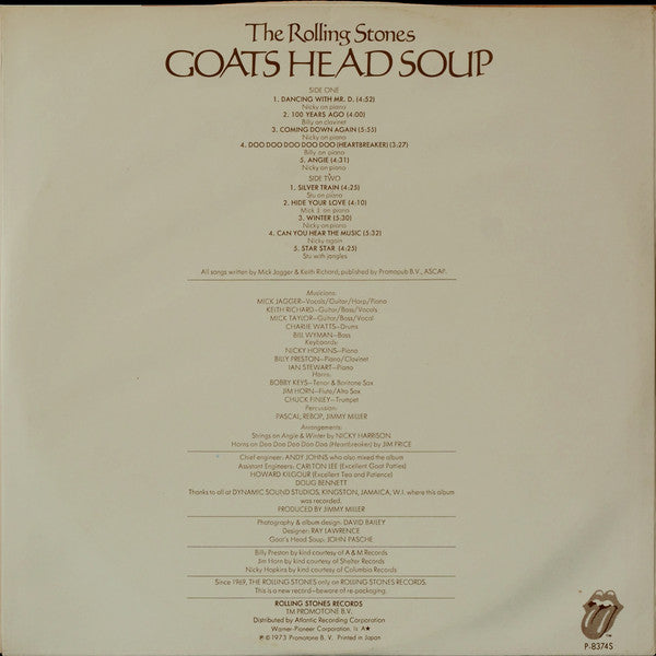 The Rolling Stones - Goats Head Soup (Vinyl, LP, Album, Reissue)