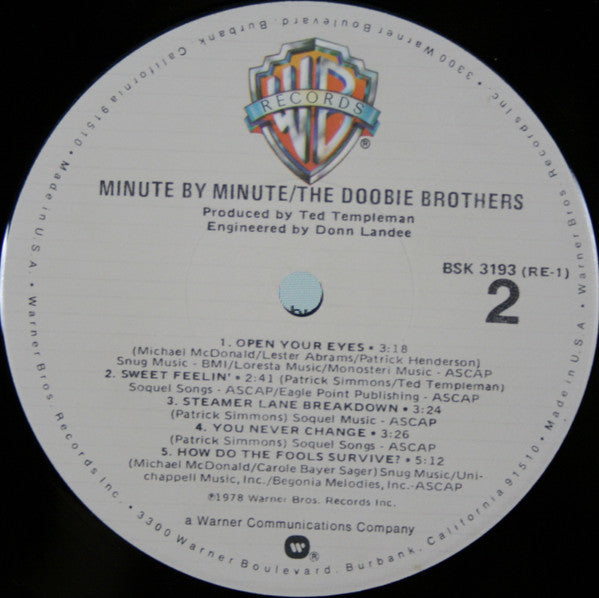 The Doobie Brothers - Minute By Minute (Vinyl, LP, Album) Very Good (VG) / Very Good (VG)