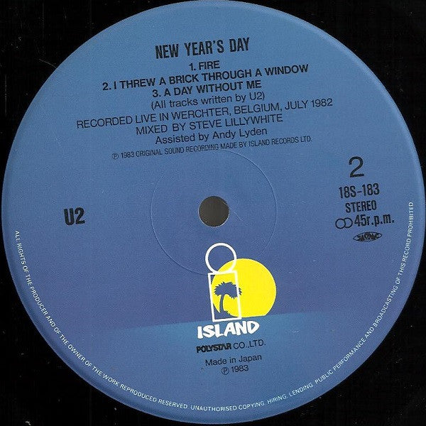 U2 - New Year's Day (Vinyl, 12", 45 RPM) Very Good Plus (VG+) / Very Good Plus (VG+)