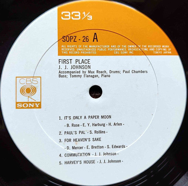 J.J. Johnson - First Place (Vinyl, LP, Album, Reissue, Mono)