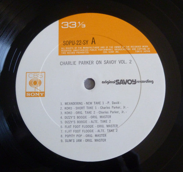 Charlie Parker - Charlie Parker On Savoy Vol. 2 (Vinyl, LP, Compilation, Reissue, Mono) Very Good Plus (VG+) / Very Good Plus (VG+)