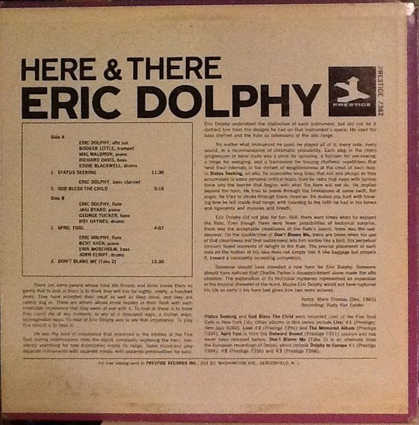 Eric Dolphy - Here And There (Vinyl, LP, Album, Remastered, Reissue)