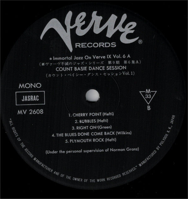 Count Basie - Dance Session (Vinyl, LP, Album, Reissue, Mono) Very Good Plus (VG+) / Very Good Plus (VG+)