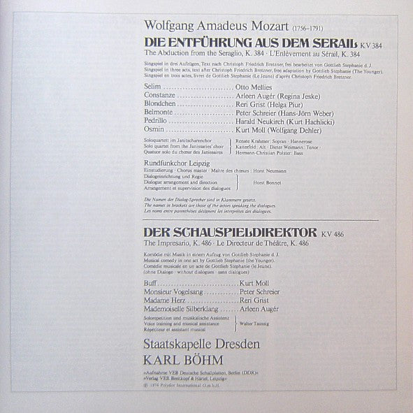 Wolfgang Amadeus Mozart - Die Entführung Aus Dem Serail / Der Schauspieldirektor (3xVinyl, Box Set, LP, Album, Stereo, Limited Edition) Near Mint (NM or M-) / Very Good Plus (VG+)