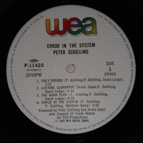Peter Schilling - Error In The System (Vinyl, LP, Album)