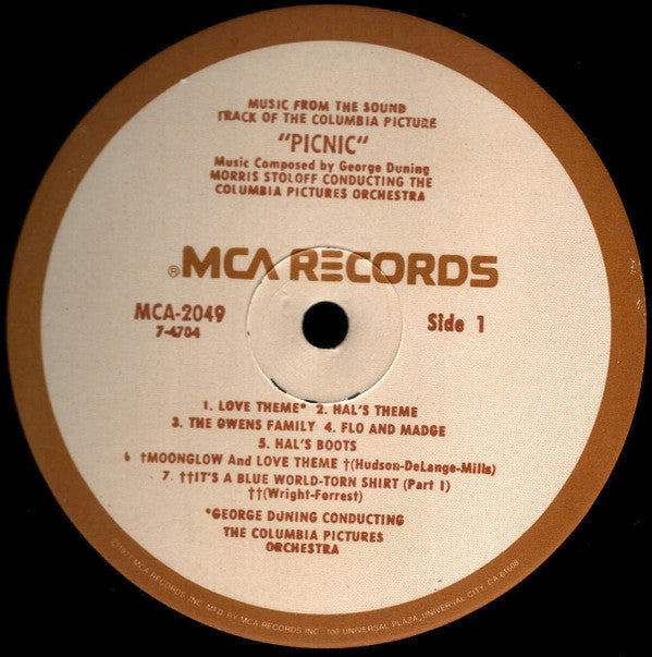 George Duning - Music From The Sound Track Of The Columbia Picture "Picnic" (Vinyl, LP, Album, Reissue) Very Good (VG) / Very Good (VG)