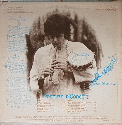 Donovan - Donovan In Concert (Vinyl, LP, Album, Reissue, Stereo) Very Good Plus (VG+) / Very Good (VG)