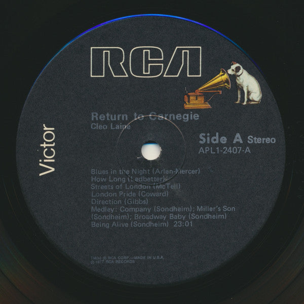 Cleo Laine - Return To Carnegie (Vinyl, LP, Album) Very Good (VG) / Very Good (VG)