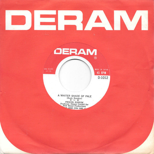 Procol Harum - A Whiter Shade Of Pale = 青い影 (Vinyl, 7", 45 RPM, Single, Reissue, Mono) Very Good (VG) / Very Good (VG)