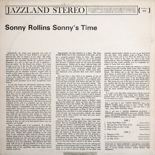 Sonny Rollins - Sonny's Time (Vinyl, LP, Compilation, Reissue, Remastered, Stereo) Very Good (VG) / Very Good (VG)
