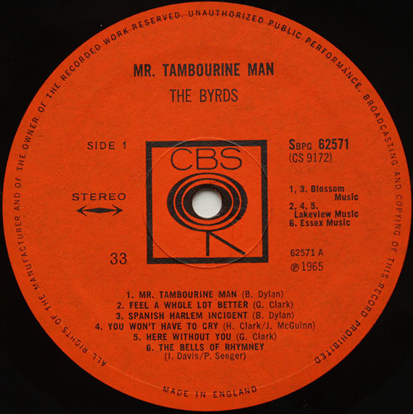 The Byrds - Mr. Tambourine Man (Vinyl, LP, Album, Stereo) Good Plus (G+) / Good Plus (G+)