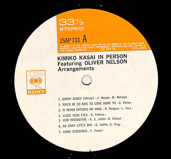 Kimiko Kasai - In Person (Vinyl, LP, Album, Reissue) Very Good Plus (VG+) / Very Good Plus (VG+)