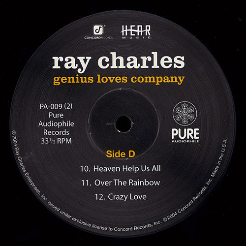 Ray Charles - Genius Loves Company (2xVinyl, LP, Album, Limited Edition, Numbered, Stereo) Very Good Plus (VG+) / Very Good Plus (VG+)