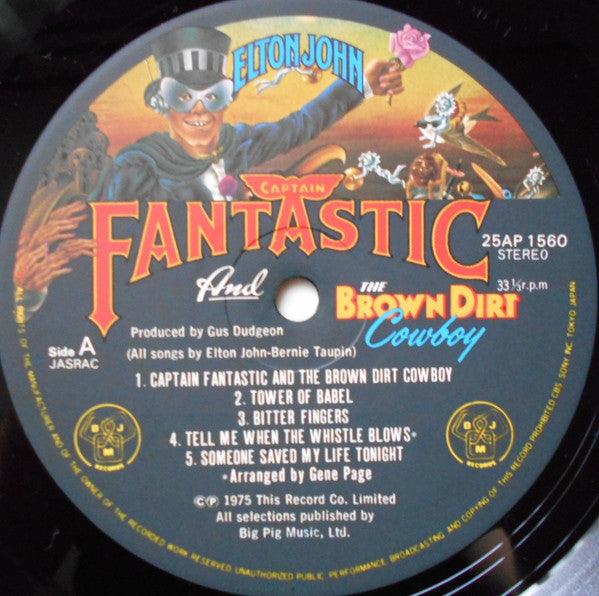Elton John - Captain Fantastic And The Brown Dirt Cowboy (Vinyl, LP, Album, Reissue) Very Good Plus (VG+) / Very Good Plus (VG+)