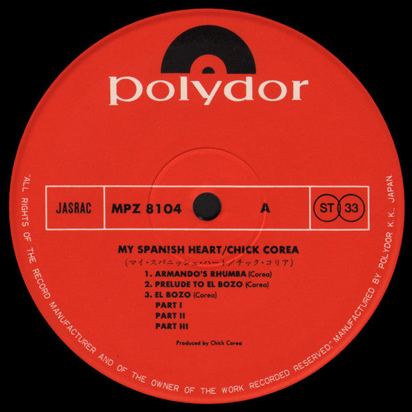 Chick Corea - My Spanish Heart (Vinyl, LP, Album)