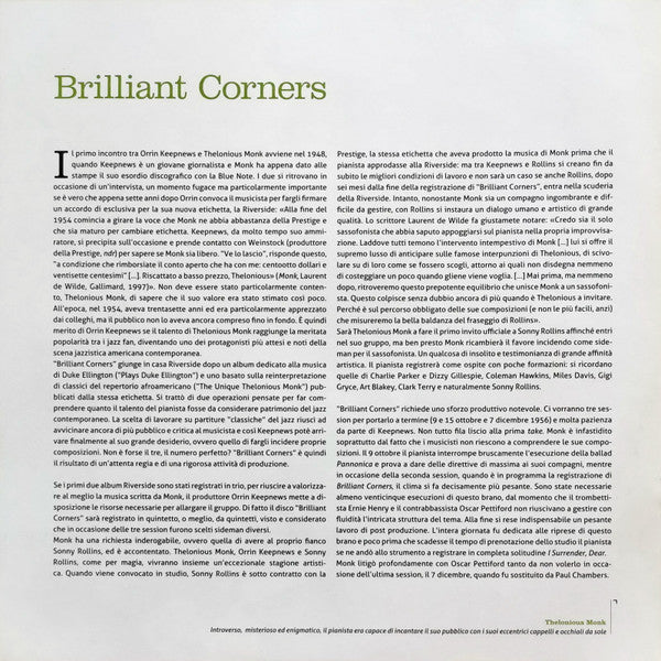 Thelonious Monk - Brilliant Corners (Vinyl, LP, Album, Reissue, Mono) Near Mint (NM or M-) / Very Good Plus (VG+)