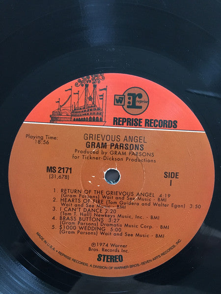 Gram Parsons - Grievous Angel (Vinyl, LP, Album, Reissue, Stereo) Very Good (VG) / Very Good Plus (VG+)