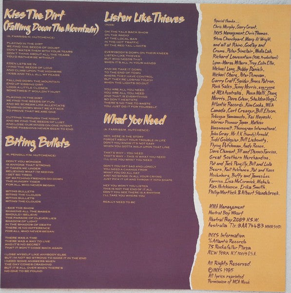 INXS - Listen Like Thieves (Vinyl, LP, Album) Good Plus (G+) / Very Good (VG)