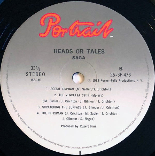 Saga (3) - Heads Or Tales (Vinyl, LP, Album) Very Good Plus (VG+) / Very Good Plus (VG+)