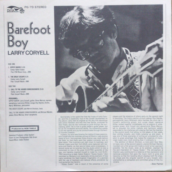 Larry Coryell - Barefoot Boy (Vinyl, LP, Album, Limited Edition, Reissue) Near Mint (NM or M-) / Very Good Plus (VG+)