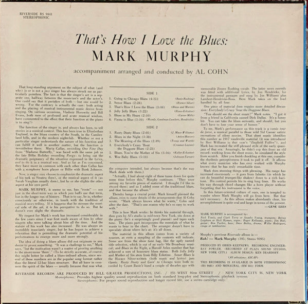 Mark Murphy - That's How I Love The Blues (Vinyl, LP, Album) Good Plus (G+) / Very Good (VG)