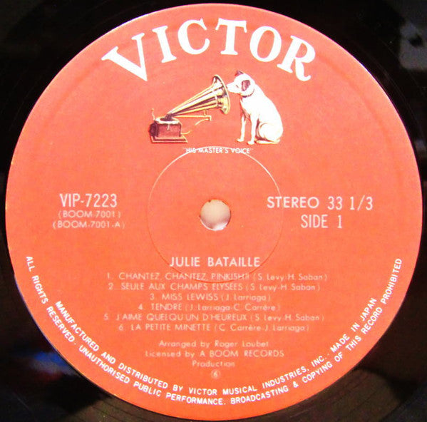 Julie Bataille - Chantez, Chantez, Pinkish (Vinyl, LP, Album) Good Plus (G+) / Very Good (VG)