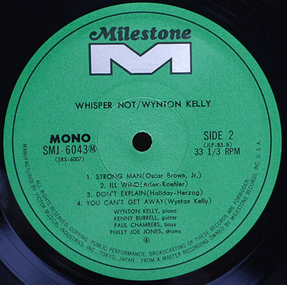 Wynton Kelly - Whisper Not (Vinyl, LP, Album, Reissue, Mono)