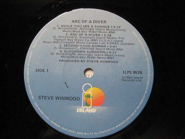 Steve Winwood - Arc Of A Diver (Vinyl, LP, Album) Very Good Plus (VG+) / Very Good Plus (VG+)