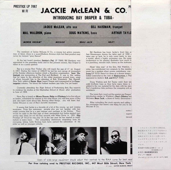 Jackie McLean - Jackie McLean & Co. (Vinyl, LP, Album, Reissue, Mono)