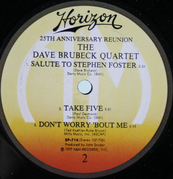 The Dave Brubeck Quartet - 25th Anniversary Reunion (Vinyl, LP, Album) Very Good (VG) / Very Good (VG)