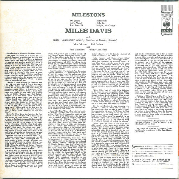 Miles Davis - Milestones (Vinyl, LP, Album, Reissue, Mono)