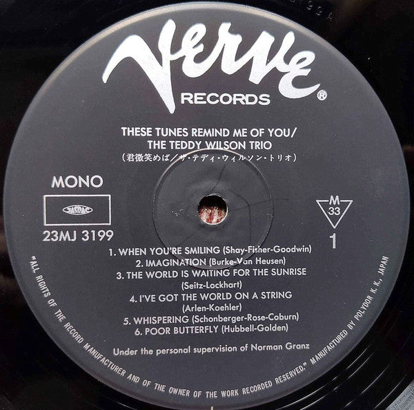 Teddy Wilson Trio - These Tunes Remind Me Of You (Vinyl, LP, Album, Reissue, Mono) Very Good Plus (VG+) / Very Good (VG)