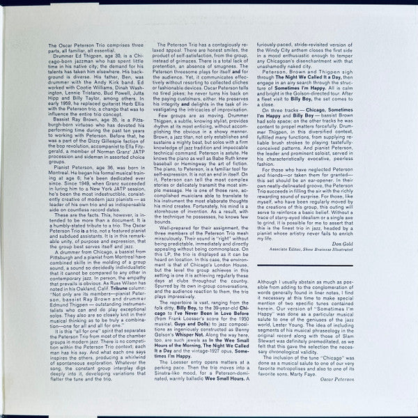 Oscar Peterson - The Trio - Live From Chicago (Vinyl, LP, Album, Re...