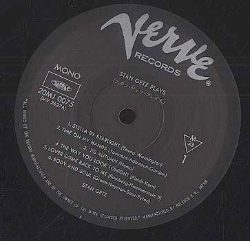 Stan Getz - Stan Getz Plays (Vinyl, LP, Album, Compilation, Reissue, Mono) Very Good (VG) / Good Plus (G+)