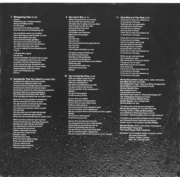 Murray McLauchlan - Whispering Rain (Vinyl, LP, Album) Very Good (VG) / Very Good (VG)