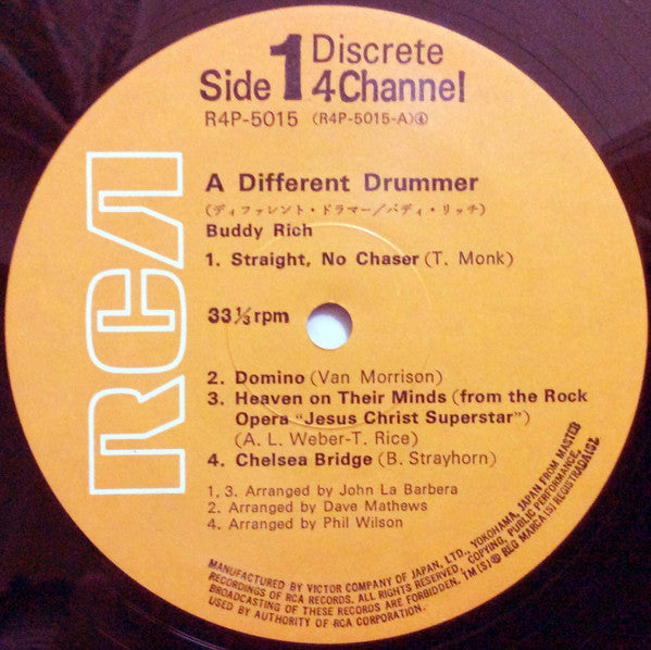 Buddy Rich - A Different Drummer (Vinyl, LP, Album, Quadraphonic) Near Mint (NM or M-) / Very Good Plus (VG+)