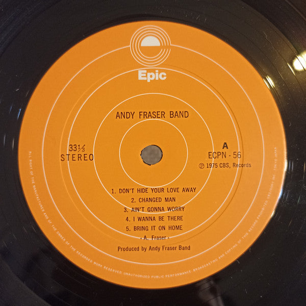 Andy Fraser Band - Andy Fraser Band (Vinyl, LP, Album, Stereo) Very Good (VG) / Good Plus (G+)