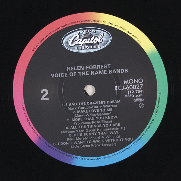 Helen Forrest - Voice Of The Name Bands (Vinyl, LP, Album, Mono, Reissue) Very Good Plus (VG+) / Very Good Plus (VG+)