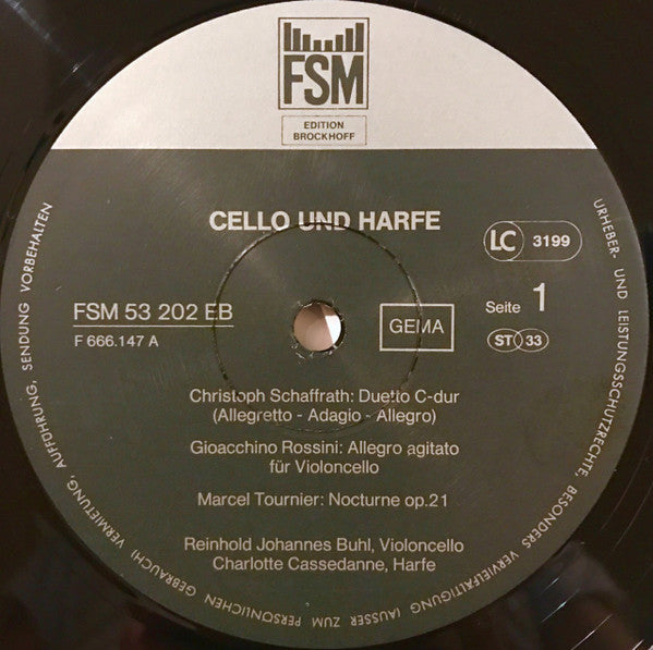 Ludwig van Beethoven - Cello & Harfe (Vinyl, LP, Stereo) Very Good Plus (VG+) / Very Good Plus (VG+)