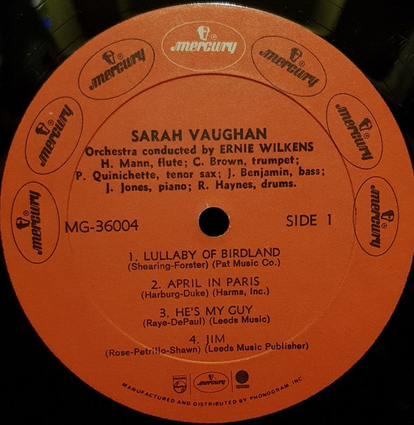 Sarah Vaughan - Sarah Vaughan (Vinyl, LP, Album, Reissue, Mono)