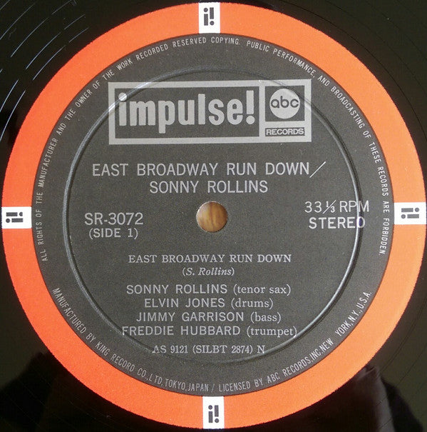 Sonny Rollins - East Broadway Run Down (Vinyl, LP, Album, Reissue) Very Good (VG) / Very Good (VG)