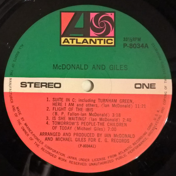 McDonald & Giles - McDonald And Giles (Vinyl, LP, Album, Reissue, S...