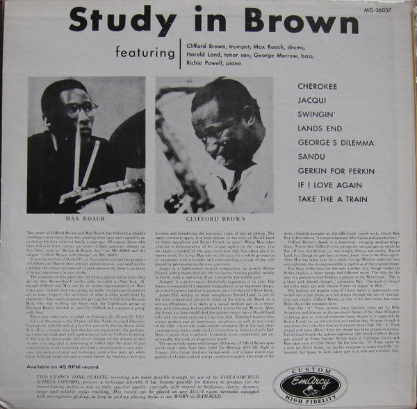 Clifford Brown And Max Roach - Study In Brown (Vinyl, LP, Album, Re...