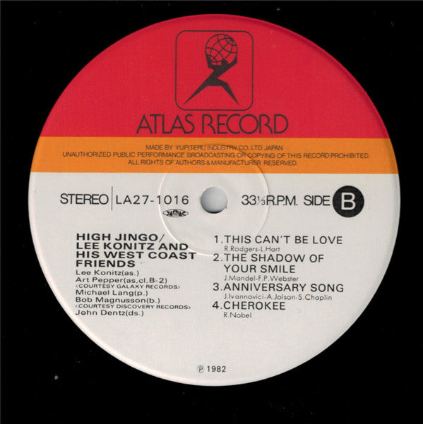 Lee Konitz & His West Coast Friends - High Jingo (Vinyl, LP, Album)