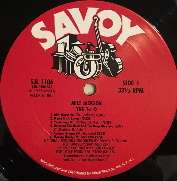 Milt Jackson - The First Q (Vinyl, LP, Album, Reissue) Very Good Plus (VG+) / Very Good Plus (VG+)