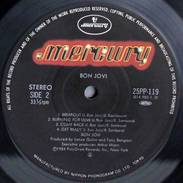 Bon Jovi - Bon Jovi = 夜明けのランナウェイ (Vinyl, LP, Album, Stereo)