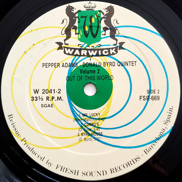 Pepper Adams Donald Byrd Quintet - Out Of This World, Vol. 2 (Vinyl, LP, Album, Reissue) Very Good (VG) / Very Good (VG)