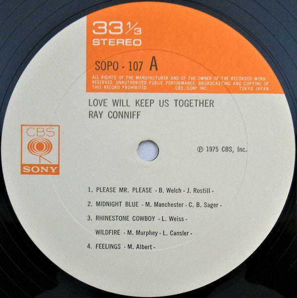 Ray Conniff - Love Will Keep Us Together (Vinyl, LP, Stereo) Near Mint (NM or M-) / Very Good Plus (VG+)
