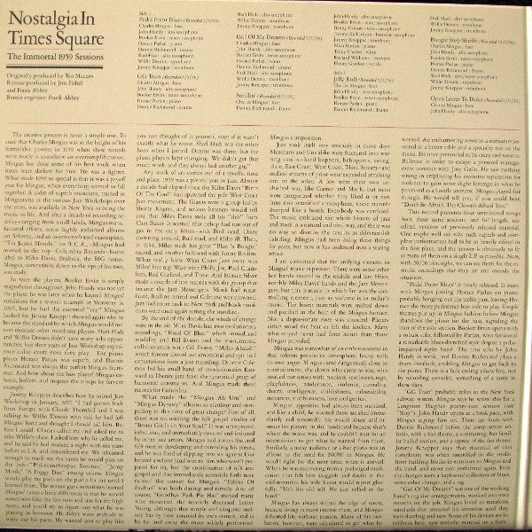 Charles Mingus - Nostalgia In Times Square / The Immortal 1959 Sessions (2xVinyl, LP, Reissue, Compilation) Very Good Plus (VG+) / Very Good Plus (VG+)